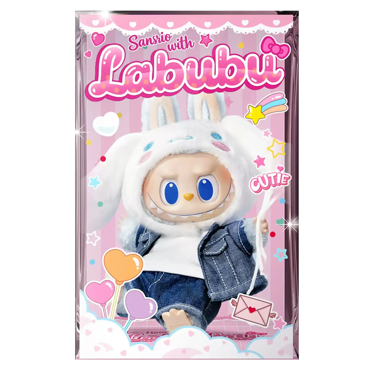 POP MART Labubu x Sanrio Themed Acrylic Display Case, 12x12x19cm