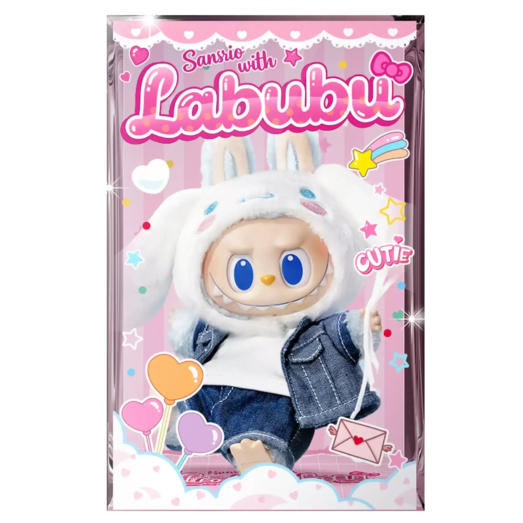 POP MART Labubu x Sanrio Themed Acrylic Display Case, 12x12x19cm