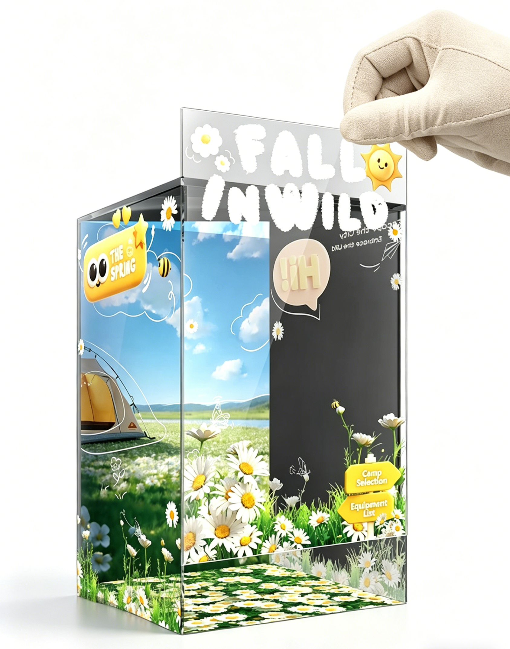 Acrylic Display Case for POP MART Labubu The Monsters, Fall In Wild Themed, 3mm Thick, 12x12x19cm, Dustproof Protective Box