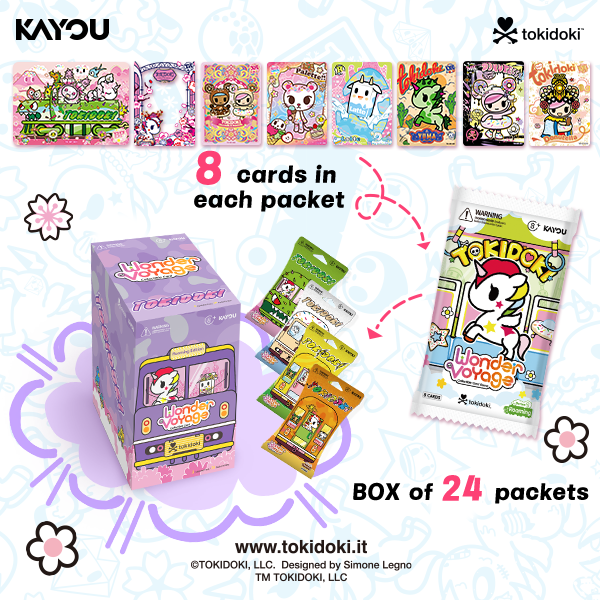 KAYOU Tokidoki Wonder Voyage Collection Cards - Roaming Edition English, Display Box (24 Packs)