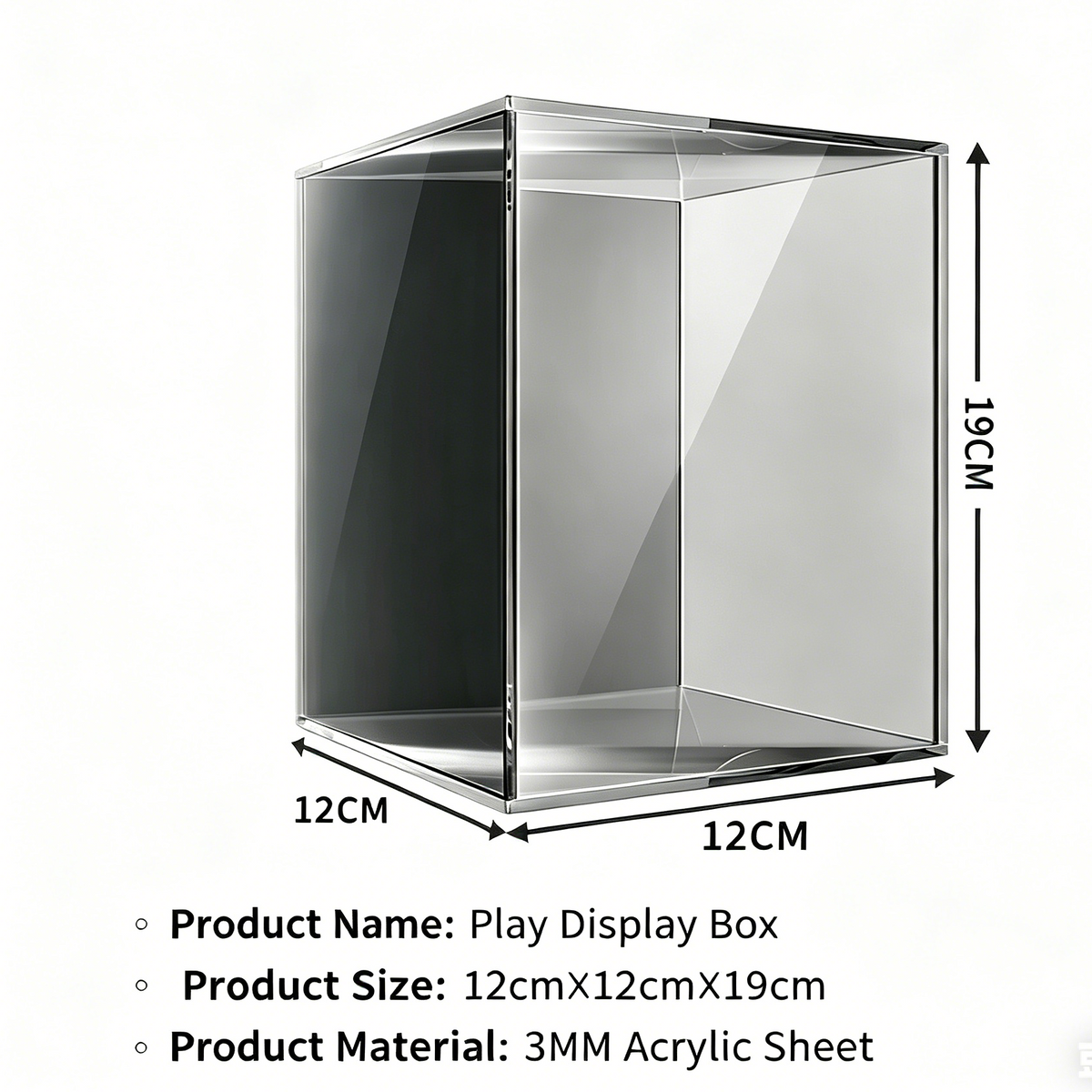 POP MART Labubu x Sanrio Themed Acrylic Display Case, 12x12x19cm