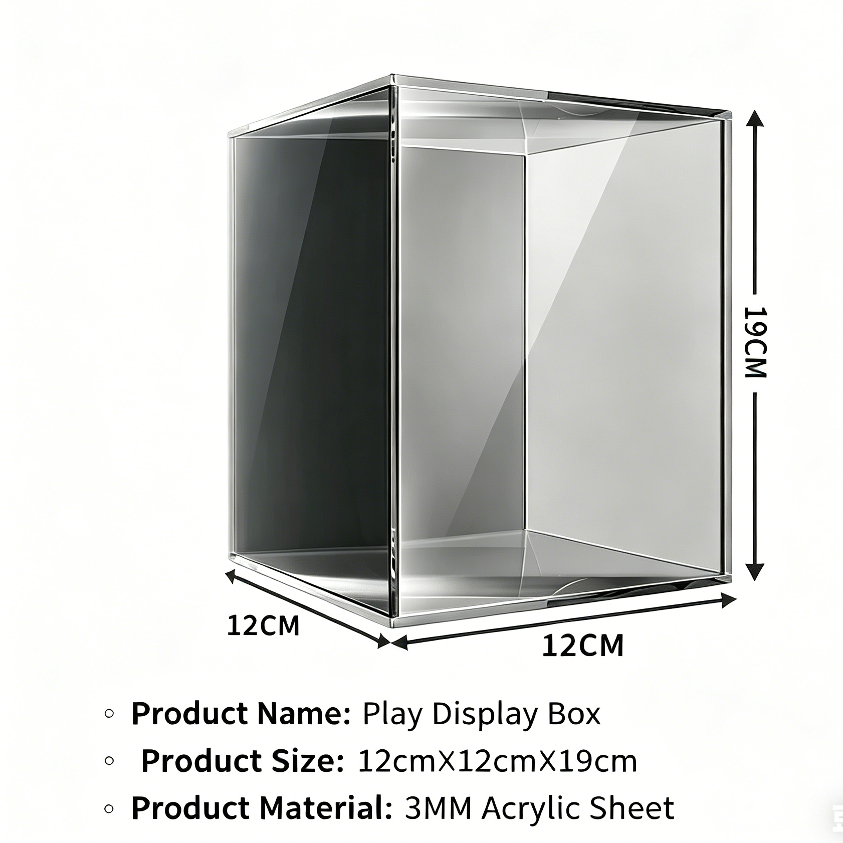 POP MART Labubu x Sanrio Themed Acrylic Display Case, 12x12x19cm