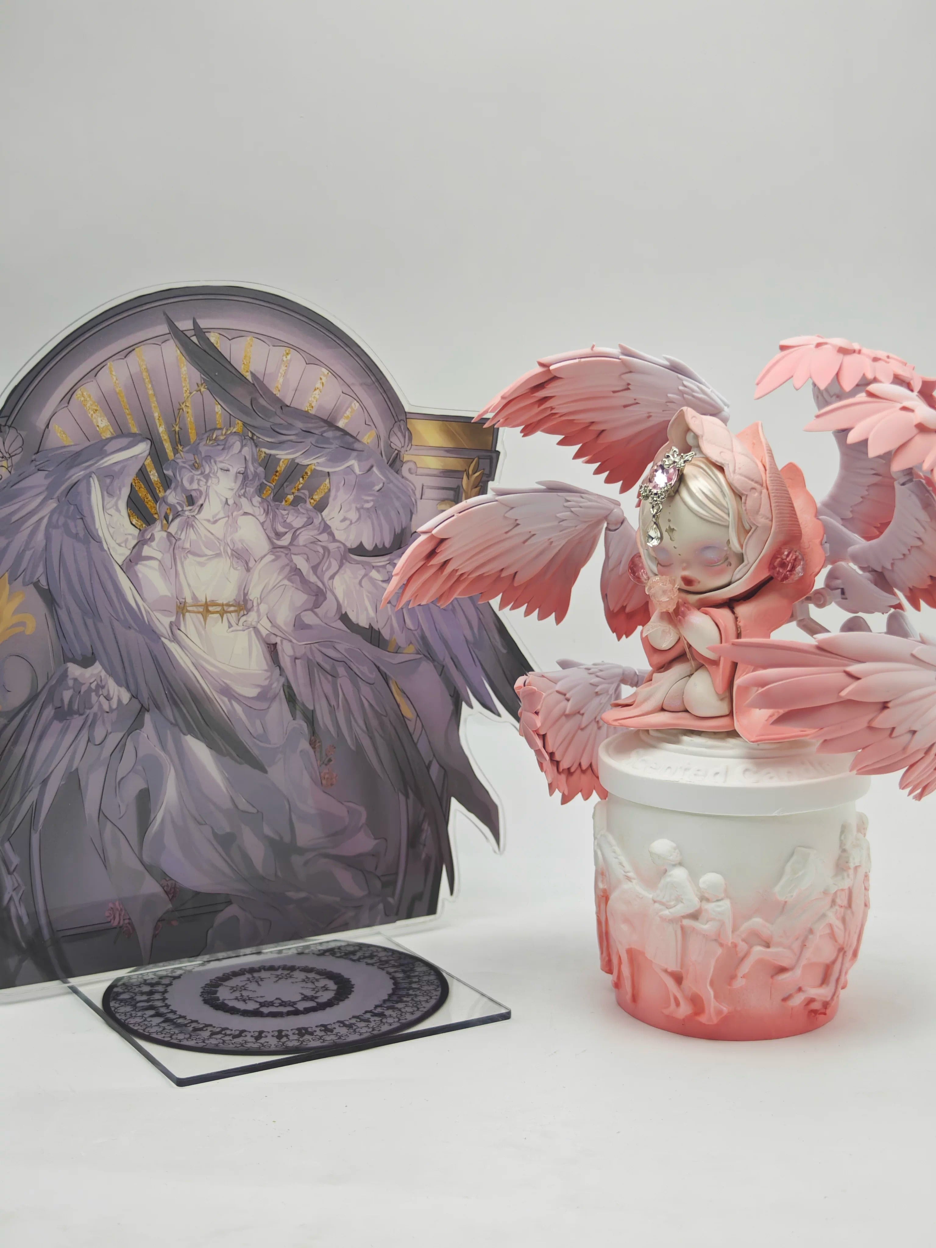 Handmade SKULLPANDA Eternal Love Pink Angel Custom Figure | POP MART Rare Collectible