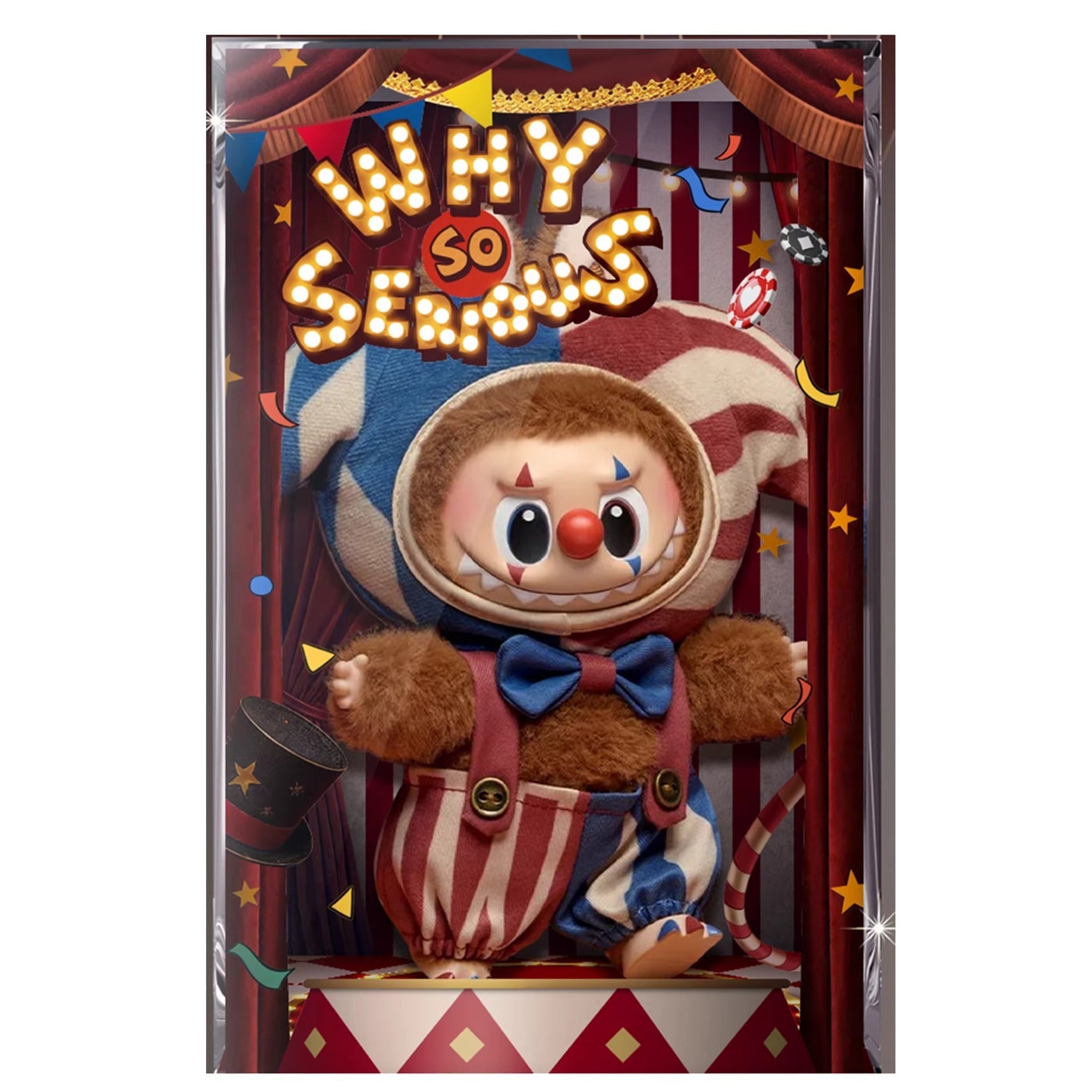 Halloween Circus Labubu Display Case for POP MART Collectibles, 12x12x19cm