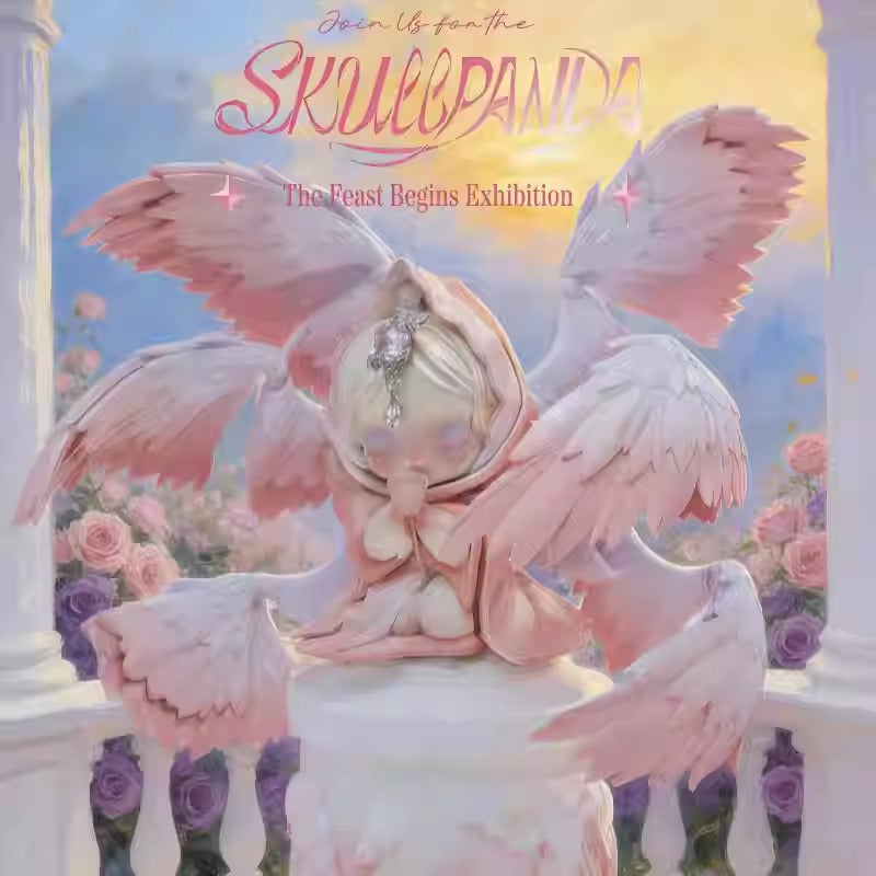Handmade SKULLPANDA Eternal Love Pink Angel Custom Figure | POP MART Rare Collectible